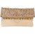 Tarusa Gold Self Design Clutch