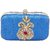 Tarusa Blue Embroidered Box Clutch