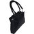 AVES Fashion Small Size Solid Leather Hand Bag for Women - Black