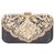 Tarusa Black Self Design Clutch