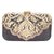 Tarusa Black Self Design Clutch