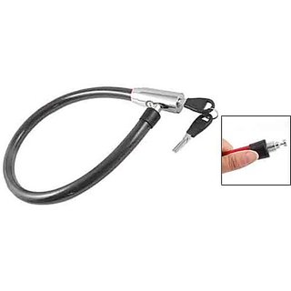 Portable Helmet Lock with 2 keys for Bikes  set of 1 ( Black )