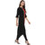 Janasya Women's Black Crepe Embellished Asymmetric Kurti