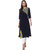 Janasya Women's Navy Blue Crepe Abstract Print Straight Kurti