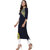 Janasya Women's Navy Blue Crepe Abstract Print Straight Kurti