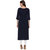 Janasya Women's Navy Blue Crepe Abstract Print Straight Kurti