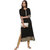 Janasya Women's Black Crepe Embellished Straight Kurti