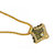 Golden Chain Square Pendant Necklace