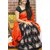 Dwarkesh fashion orange bhagalpuri silk saree with blouse