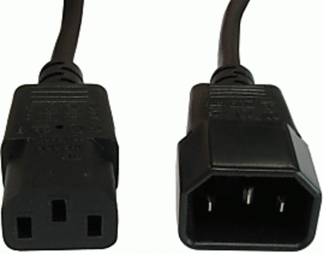 Male to Female PC Power Extension Cord/Cable/Wire for Laptop/Desktop ...