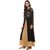 Janasya Women's Crepe Front Slit Gold Foil Print Kurta