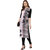 Janasya Light Pink Floral Print 3/4 Sleeves Straight Crepe Kurti