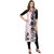 Janasya Light Pink Floral Print 3/4 Sleeves Straight Crepe Kurti