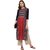 Janasya Women's Blue Crepe Straight Floral Print Kurta