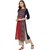 Janasya Women's Blue Crepe Straight Floral Print Kurta