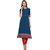 Janasya Women's Turquoise Crepe A-Line Solid Kurta