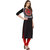 Janasya Women's Black Crepe Straight Graphic Print Kurta