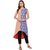 Janasya Women's Multicolor Crepe High Low Hemline Floral Print Kurta