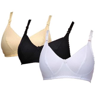 Asma Shop Multicolor Full Coverage Bra (Pack of 3)