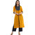 Janasya Women's Yellow Crepe Front Slit Solid Kurta