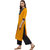 Janasya Women's Yellow Crepe Front Slit Solid Kurta