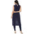 Janasya Women's Blue Crepe High Low Hemline Abstract Print Kurta