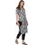 Janasya Women's Grey Cotton Straight Abstract Print Kurta