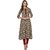 Janasya Women's Brown Cotton A-Line Abstract Print Kurti