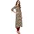 Janasya Women's Brown Cotton A-Line Abstract Print Kurti
