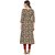 Janasya Women's Brown Cotton A-Line Abstract Print Kurti
