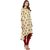 Janasya Women's Cream Cotton High Low Hemline Embellished Kurta
