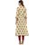Janasya Women's Cream Cotton High Low Hemline Embellished Kurta