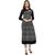 Janasya Women's Black Cotton A-Line Abstract Print Kurta