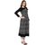 Janasya Women's Black Cotton A-Line Abstract Print Kurta
