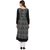 Janasya Women's Black Cotton A-Line Abstract Print Kurta