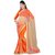 Triveni Orange Net Embroidered Saree With Blouse