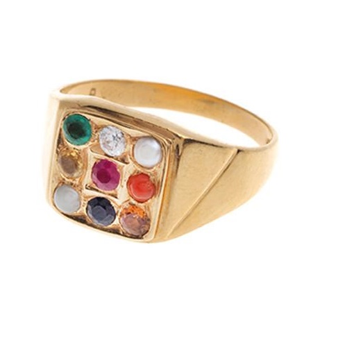 Buy Navratan Ring Natural Original Navgrah Stone Ring Nine crystal gems ...
