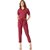 Miss Chase Women's Maroon Cherish Your Love Tie-Up Jumpsuit