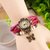 Eglob Round Dial Pink Metal Strap Analog Watch For Women & Girls