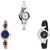 Neutron Contemporary Fashionable World Cup And Flower Dimond Analogue White, Rose Gold And Black Color Girls And Women Watch - G6-G340-G1 (Combo Of  3 )