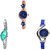 Neutron Classical Casual Flower Dimond And World Cup Analogue Rose Gold, Silver And Blue Color Girls And Women Watch - G340-G406-G2 (Combo Of  3 )