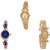 Neutron Latest Fancy Flower Dimond Analogue Gold And Rose Gold Color Girls And Women Watch - G265-G340-G125 (Combo Of  3 )