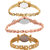Neutron Latest Fancy Flower Dimond Analogue Gold And Rose Gold Color Girls And Women Watch - G265-G340-G125 (Combo Of  3 )