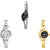 Neutron Best Formal Chain Analogue Silver And Gold Color Girls And Women Watch - G352-G404-G336 (Combo Of  3 )