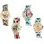 Neutron Modern Gift Butterfly, Paris Eiffel Tower And Elephant Analogue Multi Color Color Girls And Women Watch - G133-G149-G162-G314 (Combo Of  4 )