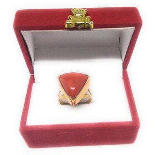 Red Coral Ring 3.5 Gram Gold (Munga Gemstone Ring)