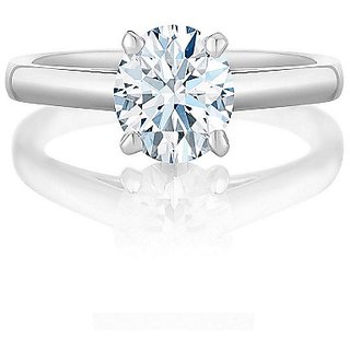 Lab Certified Stone White Diamond Ring 100 Original  Precious Stone Diamond Silver Plated Ring By CEYLONMINE