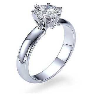 Diamond Silver Plated Ring Unheated  Original Rashi Ratna Stone Diamond Silver Plated Ring BY CEYLONMINE