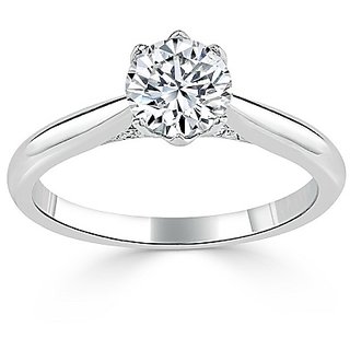 precious Stone Diamond Ring Silver Plated Beautiful Ring Original  Lab Certified Stone Diamond Ring  By CEYLONMINE