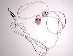 UNIVERSAL HANDSFREE EARPHONE  WHITE 3.5 MM JACK WITH MICK FOR ALL MOBILE